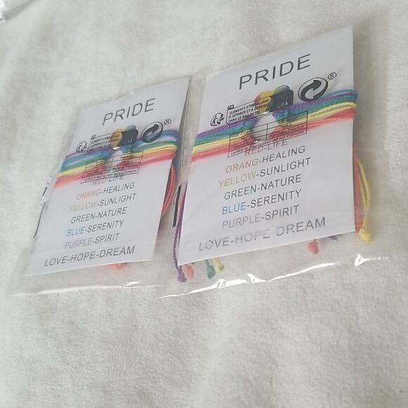 ❤ PRIDE wax rope braided set of  2 bracelets - Picture 8 of 9